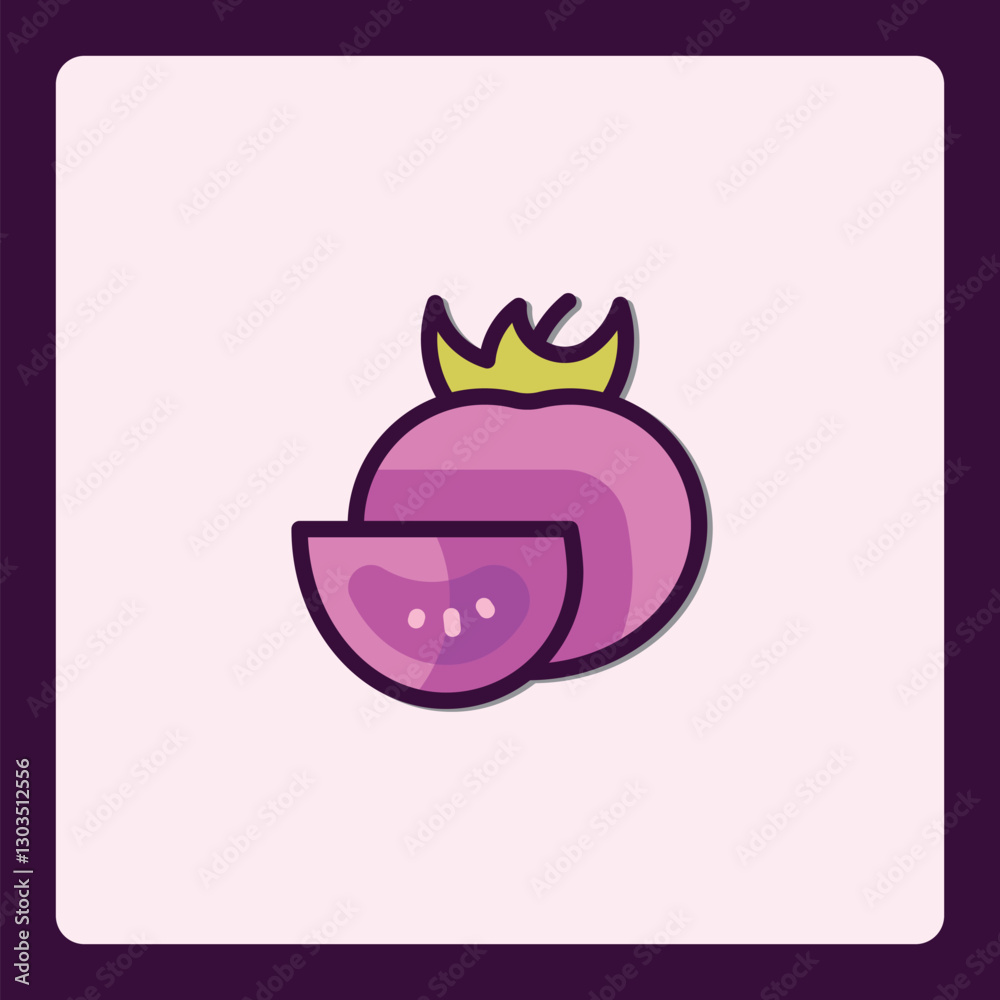 Fototapeta premium Stylized Tomato Icon Illustrating Fresh Produce and Healthy Lifestyle Choices