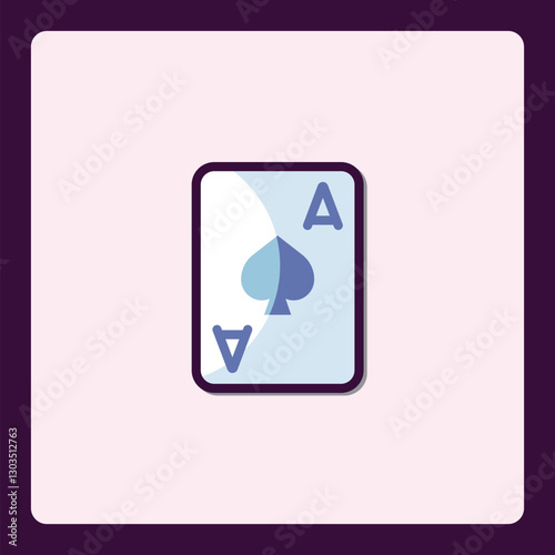 Ace of Spades Playing Card Illustration with Stylized Design Elements