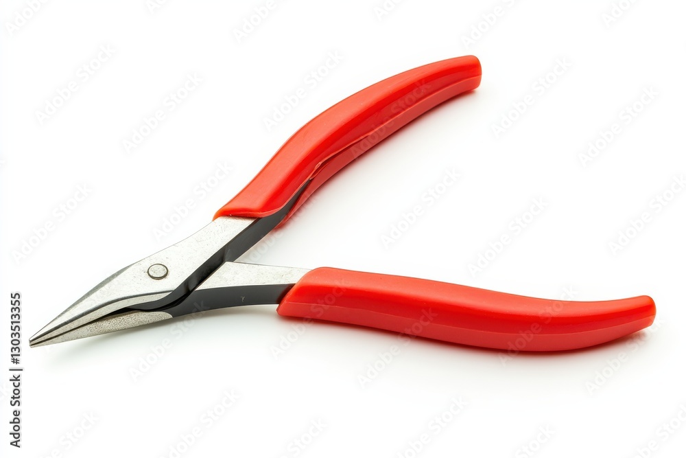 Precision tools for crafting: Red-handled pliers set against a clean, bright backdrop isolated on transparent background Precision tools for crafting: Red-handled pliers set against a clean, bright backdrop isolated on transparent background