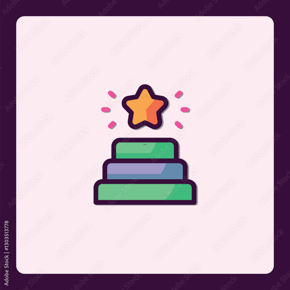 Stylish Icon Illustrating Achievement and Progress with a Podium Star Design Stylish Icon Illustrating Achievement and Progress with a Podium Star Design