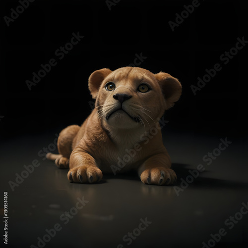 puppy on black background