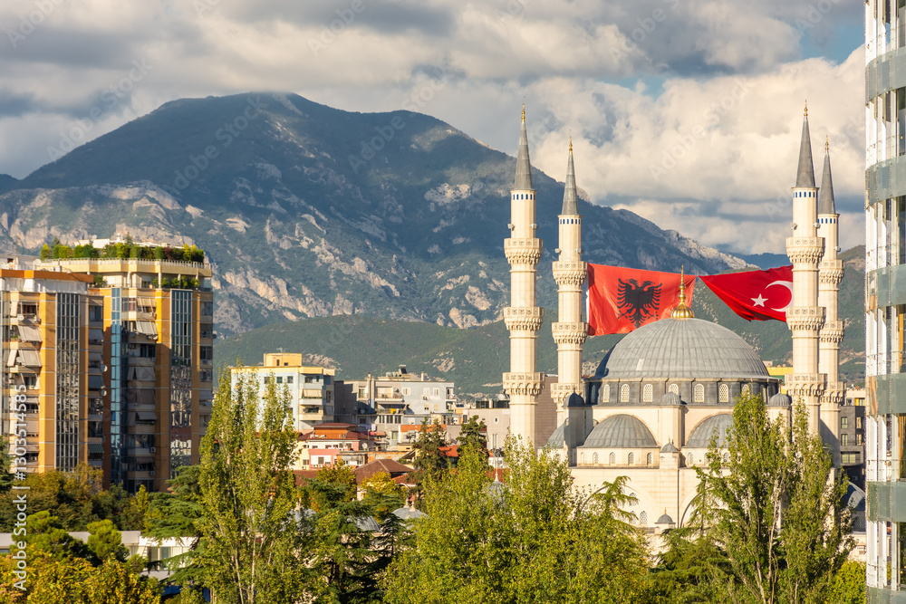 Turkish mosque of Tirana in the city center, Albania