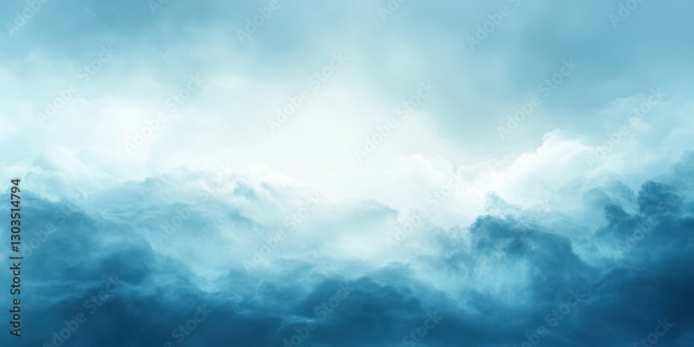 Cloudy sky with soft blue hues illuminating the horizon during early morning light Cloudy sky with soft blue hues illuminating the horizon during early morning light