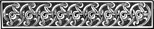 Intricately Designed 19th Century Ornamental Border in Black and White, Ideal for Historical Illustrations