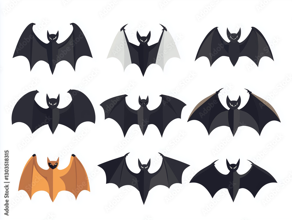Icônes de en flat design sur fond blanc