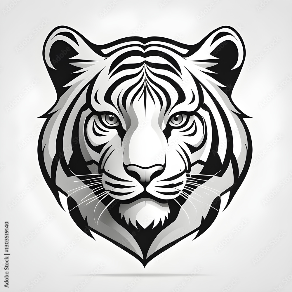 Fototapeta premium simple logo tiger head vector