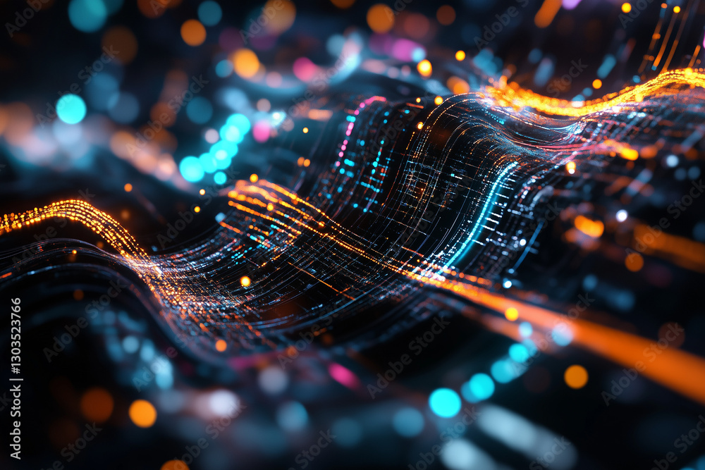 Digital background perfect for tech processes, neural networks, artificial intelligence, digital archives, sound and graphic presentations, Electronic circuit board