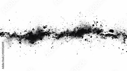 Black stain illustration effect with a white background contrast