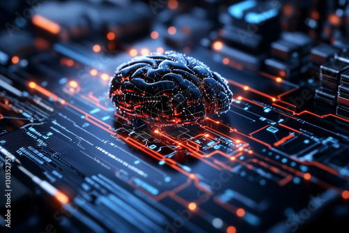 Obraz na płótnie Electronic circuit board, digital background perfect for tech processes, neural networks, artificial intelligence, data transfer and encryption w salonie
