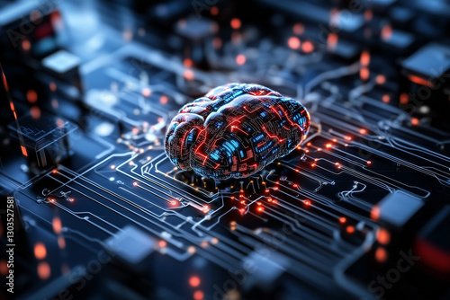 Obraz na płótnie Electronic circuit board, digital background perfect for tech processes, neural networks, artificial intelligence, data transfer and encryption w salonie