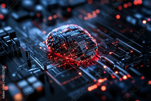 Obraz na płótnie Electronic circuit board, digital background perfect for tech processes, neural networks, artificial intelligence, data transfer and encryption w salonie