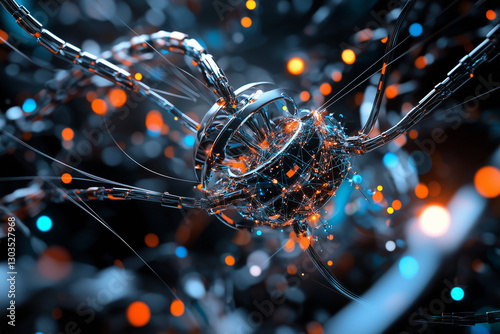 Obraz na płótnie Electronic circuit board, digital background perfect for tech processes, neural networks, artificial intelligence, data transfer and encryption w salonie