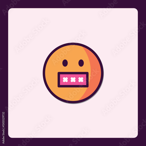 Stylized depiction of an emoji with its mouth covered and eyes open