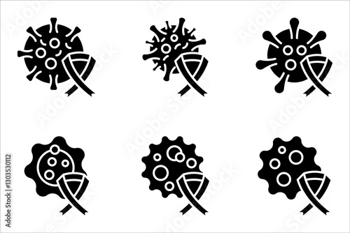Oncology department icon set. Cancer treatment center. Radiology cancer. Radiation therapy. vector illustration on white background.