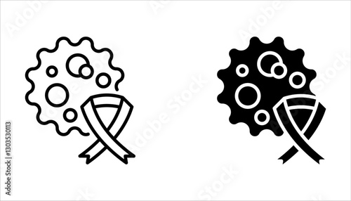 Oncology department icon set. Cancer treatment center. Radiology cancer. Radiation therapy. vector illustration on white background.
