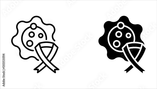 Oncology department icon set. Cancer treatment center. Radiology cancer. Radiation therapy. vector illustration on white background.