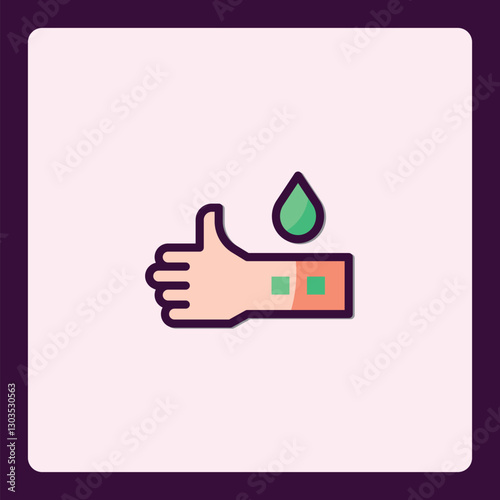 Modern Icon Representing Wellness Thumbs-Up, Hydration, and Positive Health Concepts