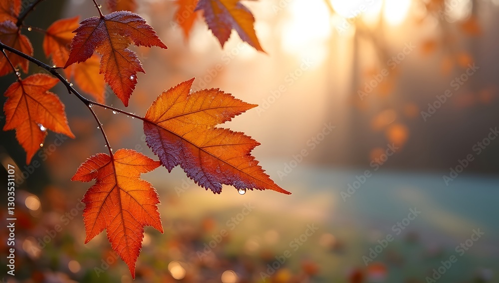 A depiction of changing seasons in an English forest, showcasing lively blossoms of spring and vibrant hues of autumn A depiction of changing seasons in an English forest, showcasing lively blossoms of spring and vibrant hues of autumn