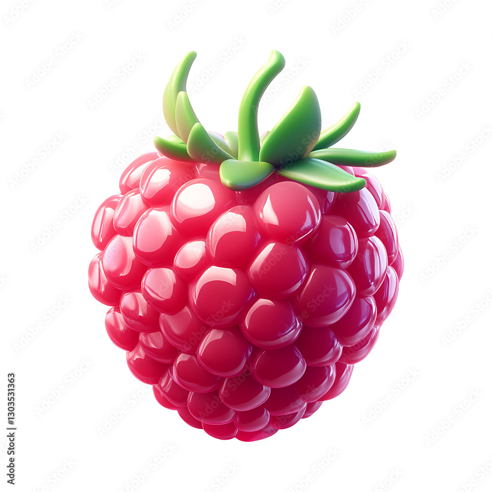 Realistic 3D Raspberry Isolated on Transparent Background Realistic 3D Raspberry Isolated on Transparent Background