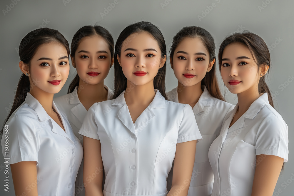 Photography of aesthetic Laos team therapists in beauty center.
Photography of aesthetic Laos team therapists in beauty center.