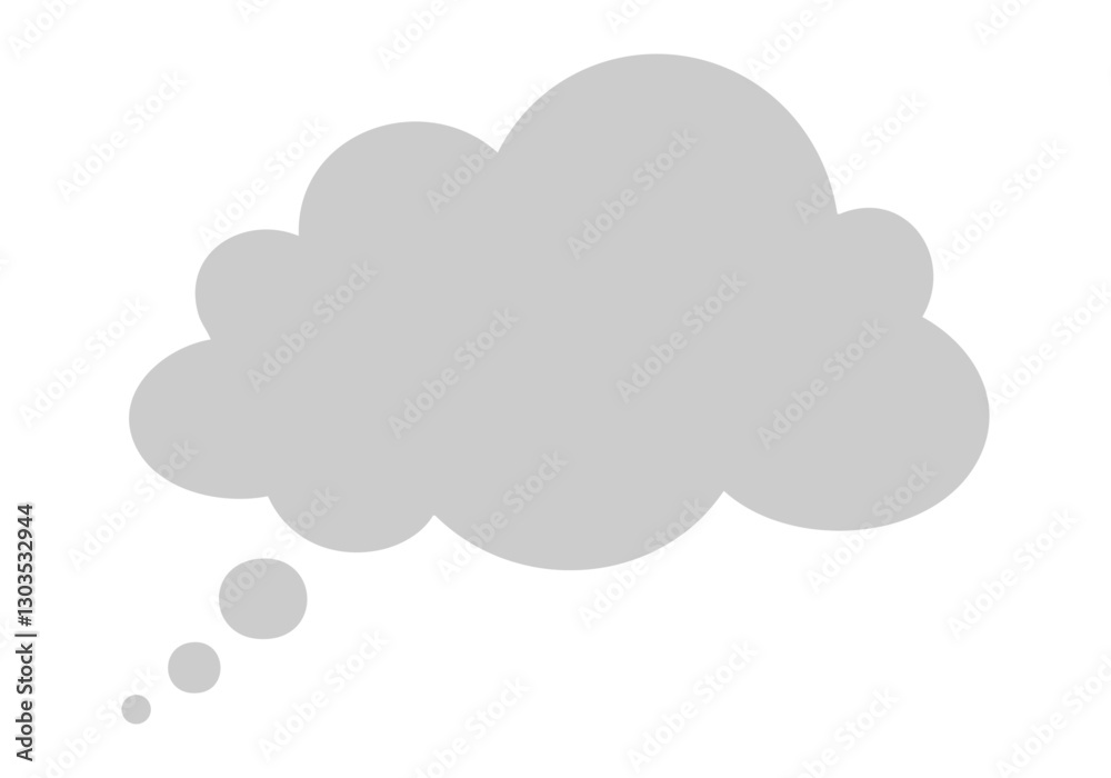 Gray thought bubble with smaller bubbles on a transparent background Gray thought bubble with smaller bubbles on a transparent background