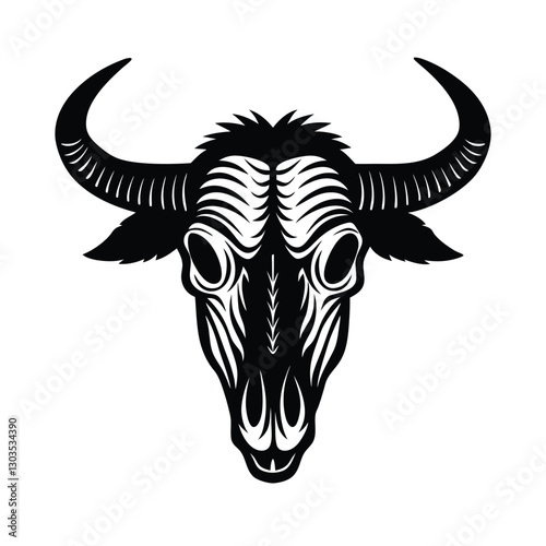 bull head isolated on white background