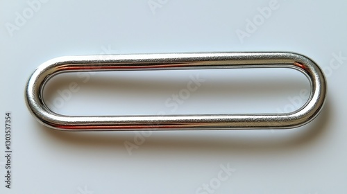 Oval Stainless Steel D-Ring on White Background