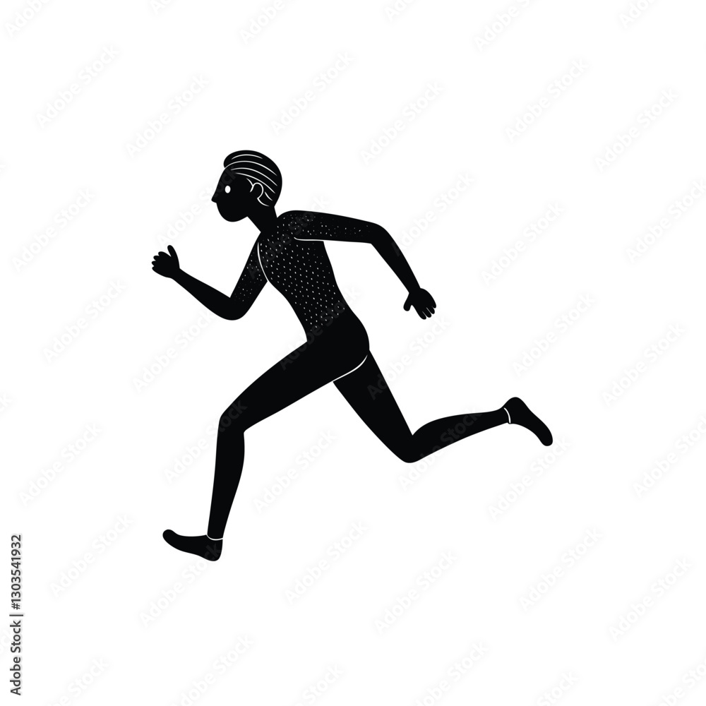 Running Male Athlete Silhouette on white background. Olympic Runner Sprinter. Running Male Athlete Silhouette on white background. Olympic Runner Sprinter.