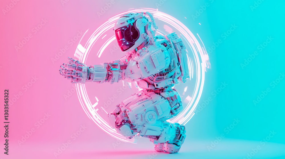 Fototapeta premium Futuristic Spacewalker: Concept artwork for science fiction adventure