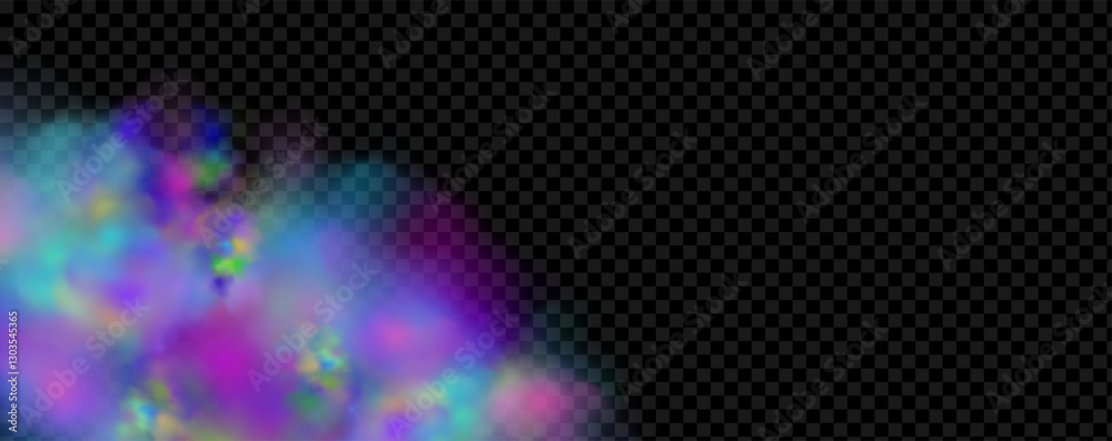 Obraz premium An explosion of colorful smoke clouds.Multicolor fog with blue and yellow particles.Explosions of color powder.
