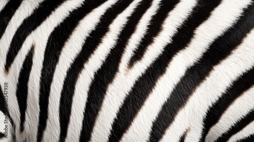Zebra skin texture isolated on white background. Close-up zebra pattern. Wild Animal fur. Zebra stripes. Realistic zebra skin. Zebra texture design element. Detailed zebra skin close-up for Designers.