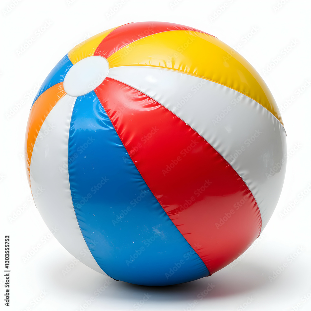 Fototapeta premium Beach Ball: Inflatable Toy, Summer Fun isolated on white background