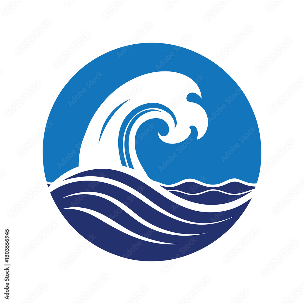 Wave Beach Vector Symbol Illustration Isolated