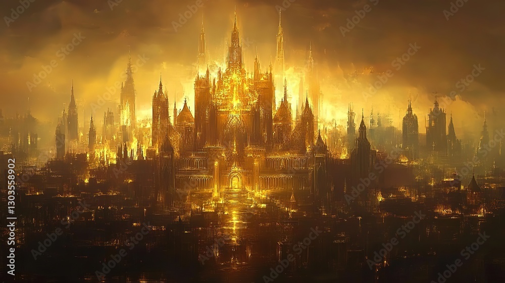 Fototapeta premium fairytale golden castle 