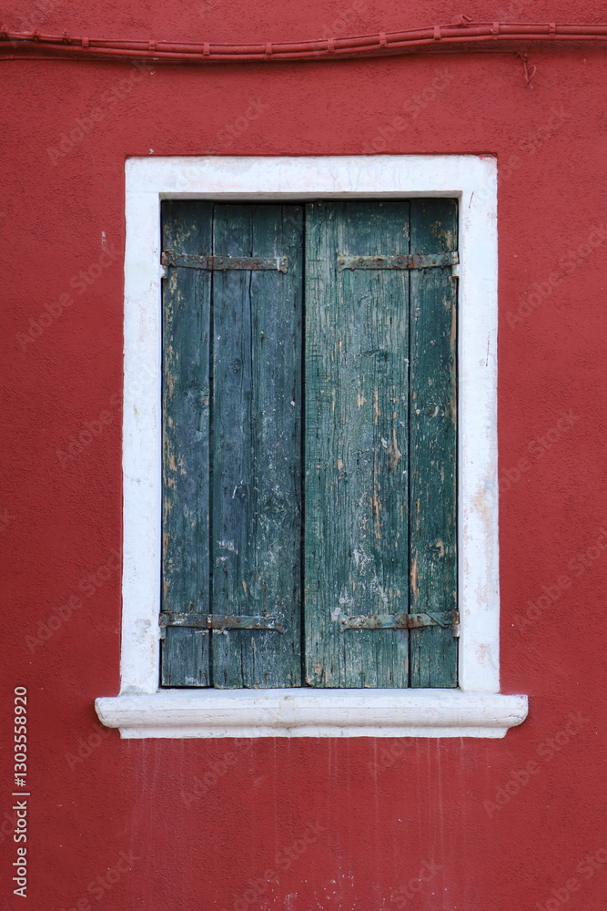 Fototapeta premium Typical renaissance window in Burano, Italy