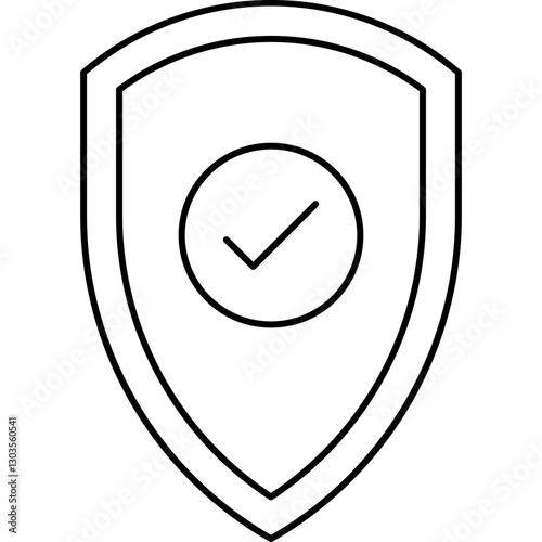 Shield single vector icon illustration