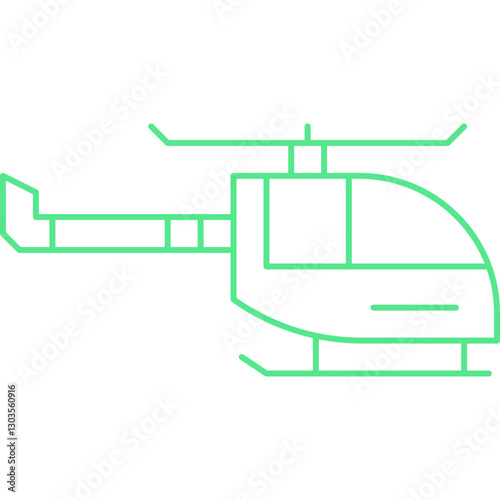 Helicopter single vector icon illustration