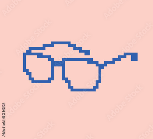 Pixel black sunglasses. Vector pixel glasses.