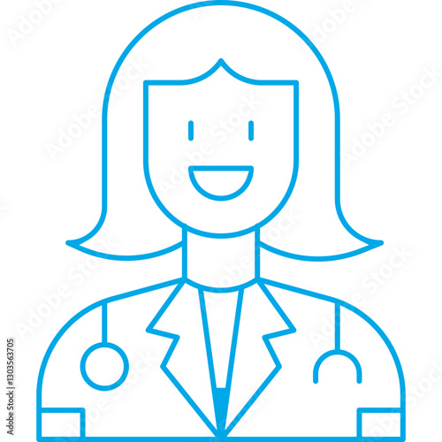 Doctors single vector icon illustration