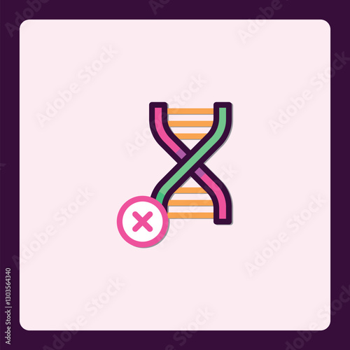 Symbolic representation of genetic rejection or mutation with visual icon