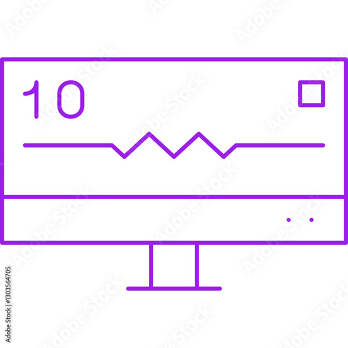 ECG Monitor single vector icon illustration