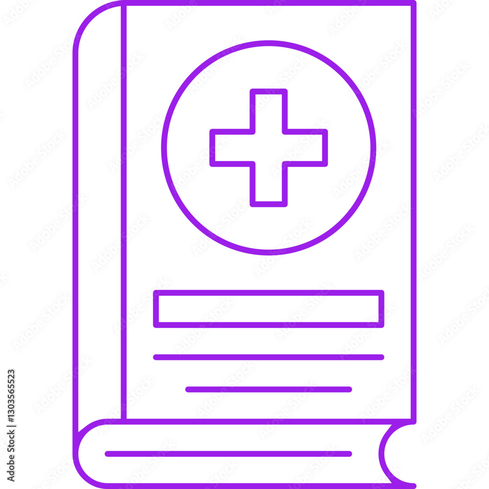 Fototapeta premium Medical Book single vector icon illustration