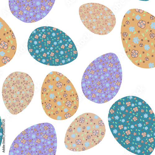 easter eggs seamless pattern