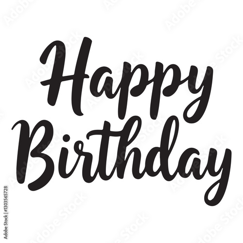 Happy Birthday Lettering Vector Illustration.
