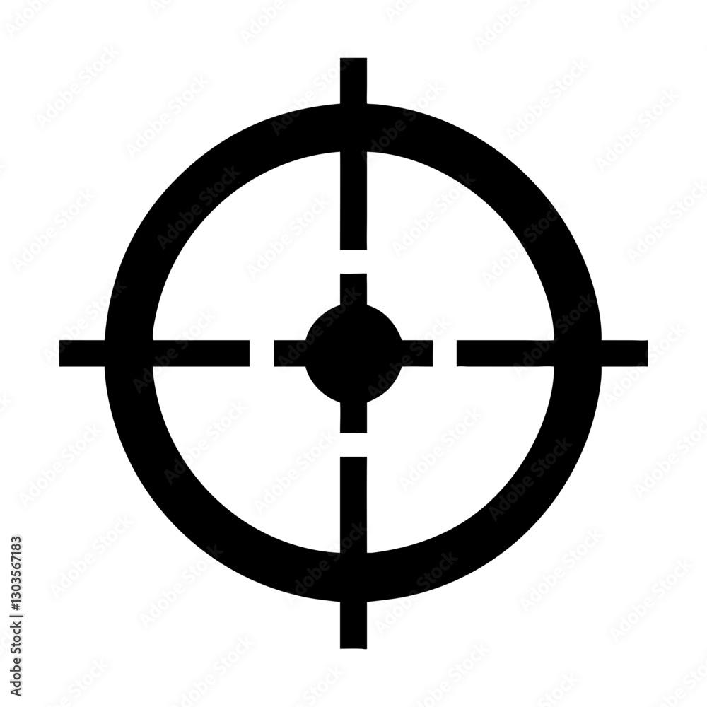 a black target crosshair icon on an isolated white background, suggesting accuracy and focus vector illustration a black target crosshair icon on an isolated white background, suggesting accuracy and focus vector illustration