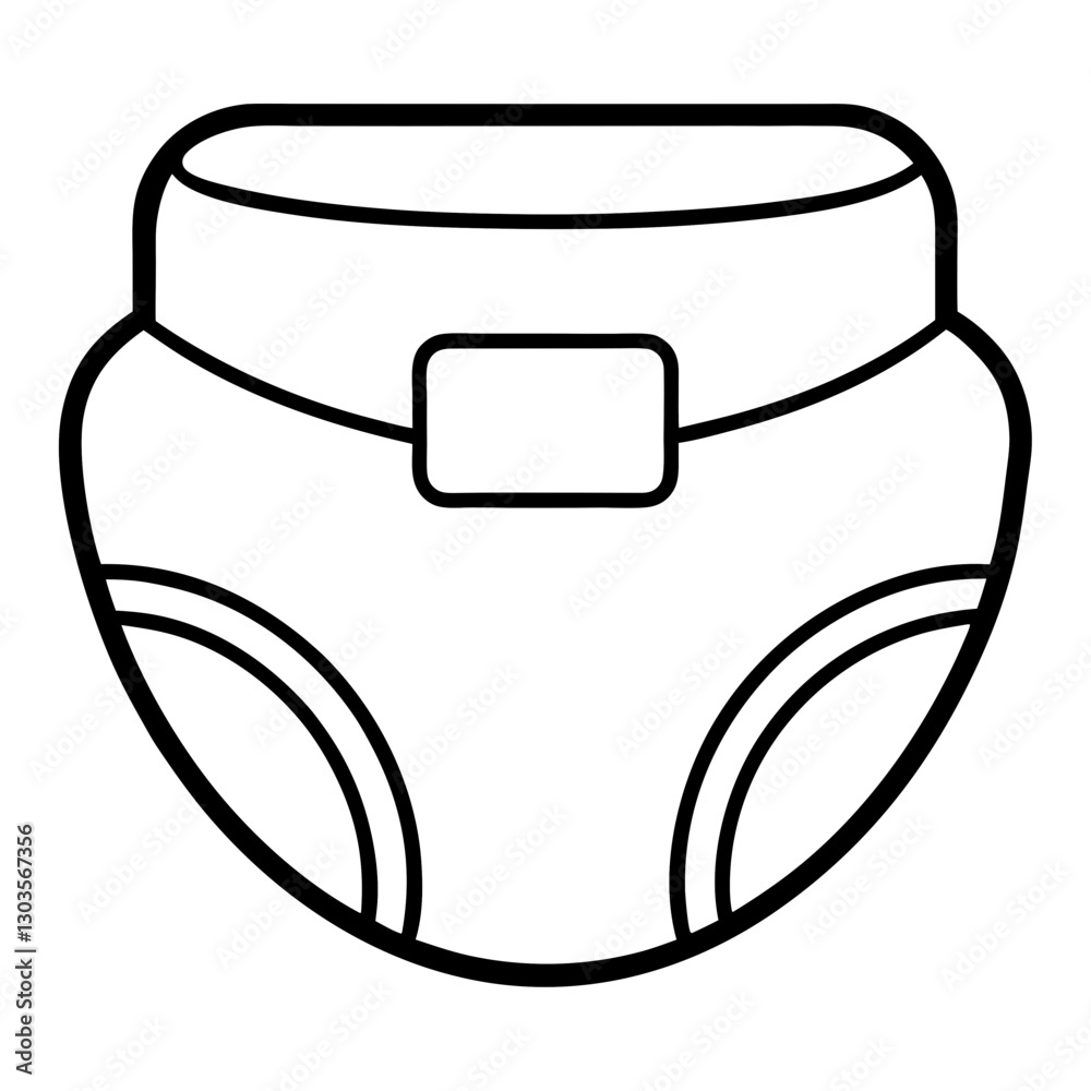a simple outline illustration of a diaper, a baby product designed for absorbing waste vector illustration a simple outline illustration of a diaper, a baby product designed for absorbing waste vector illustration