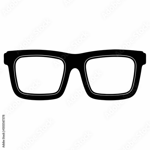 silhouette of square glasses. a symbol of vision, intelligence, and style. The classic eyewear design suggests a sense of knowledge and sophistication vector illustration