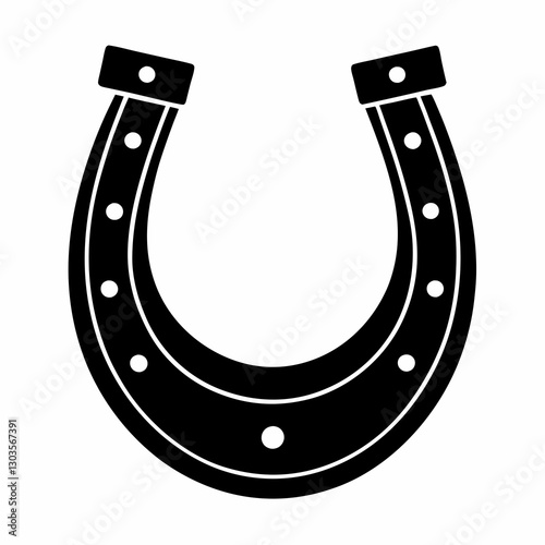 a black horseshoe, representing luck and good fortune, The horseshoe is a classic symbol of protection and well-being, vector illustration