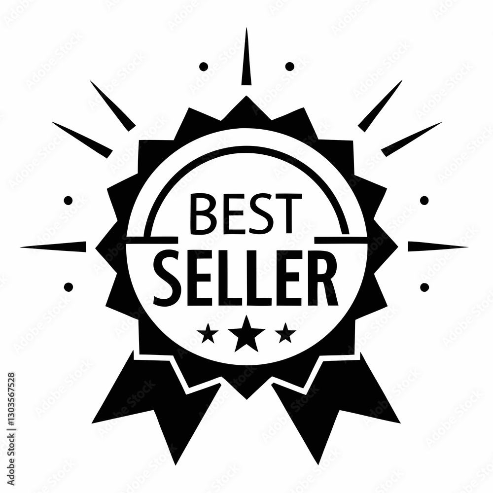 Fototapeta premium best seller emblem for promotion of sale or rating, vector illustration