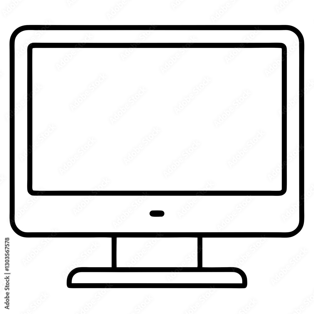 a minimalistic line drawing of a computer monitor vector illustration a minimalistic line drawing of a computer monitor vector illustration